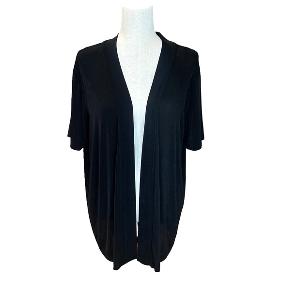Jostar Lightweight Open Front Short Sleeve Cardigan Black XL - Picture 1 of 8